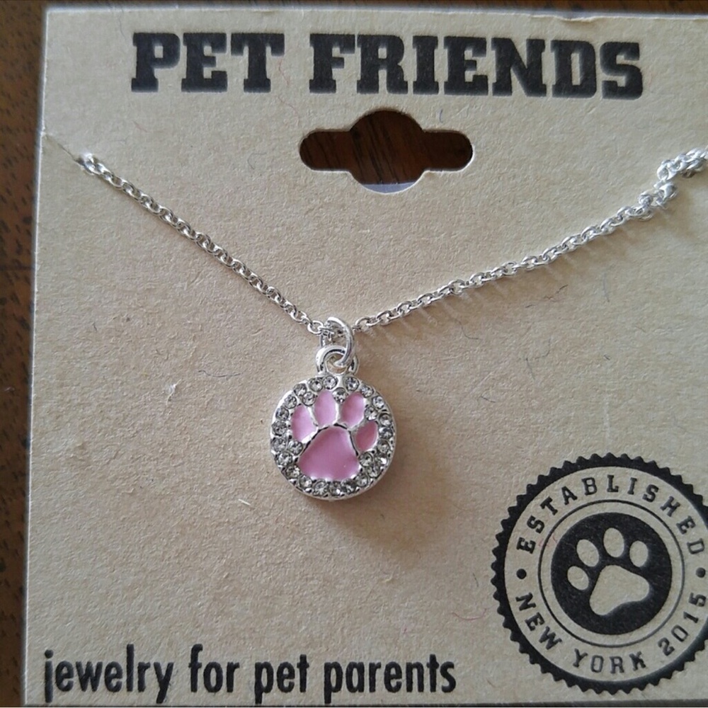 Pet Friends Silver Paw Necklace